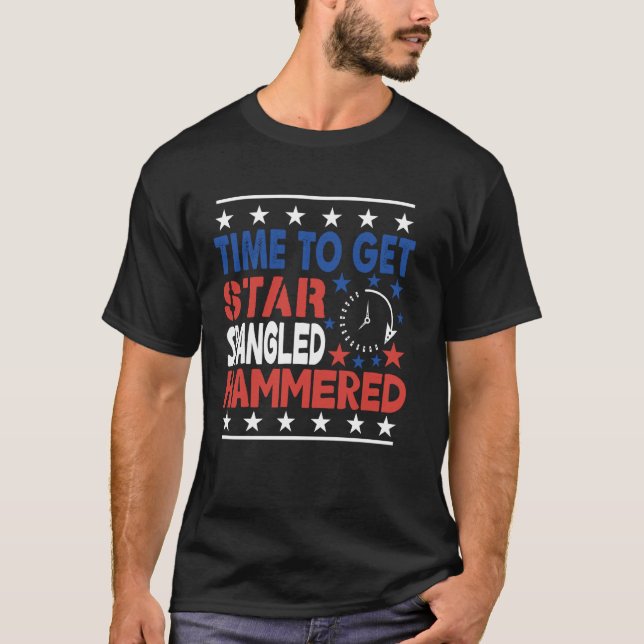 Camiseta Hora De Passar A Estrela, Hammermered, 4 De Julho (Frente)