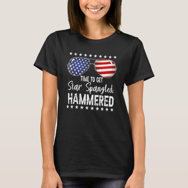Camiseta Hora De Passar A Estrela, Hammermered, 4 De Julho (Frente)