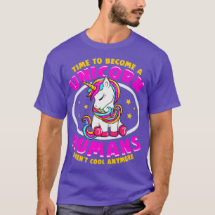Camiseta Hora De Ser Um Unicórnio Os Humanos Não São Mais L