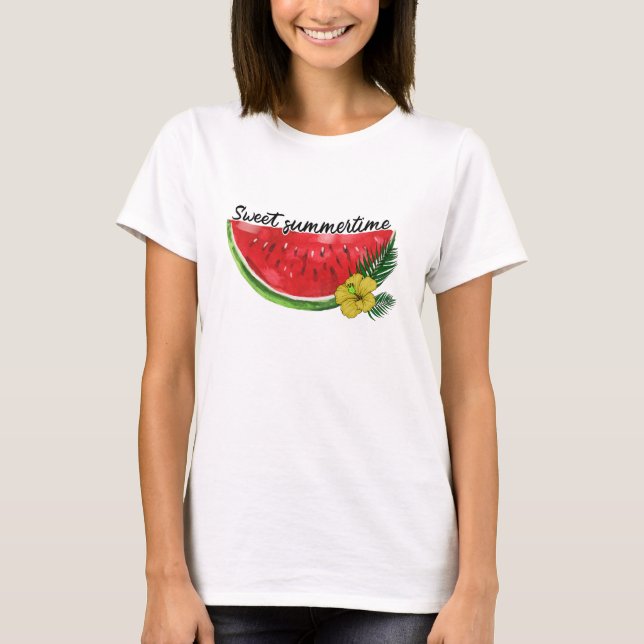 Camiseta Hora de Verão Doce | Melancia aquosa (Frente)