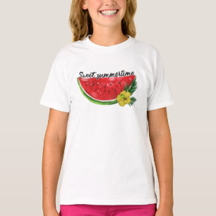 Camiseta Hora de Verão Doce Melancia aquosa
