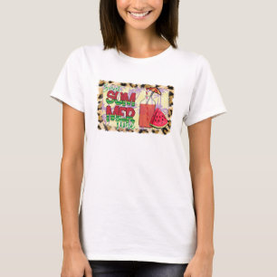 Camiseta Hora de Verão Doce Melancia, Praia e Leopardo