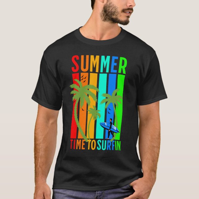 Camiseta hora de verão para surfin (Frente)