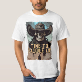 Camiseta Hora De Vestir O Crânio Selvagem De Cowboy Ocident