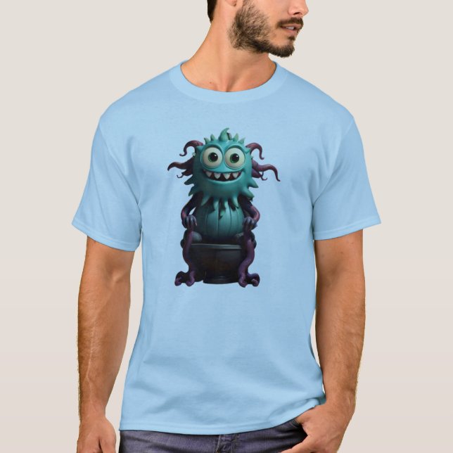 Camiseta Hora do Banheiro com o Adorável Monstro (Frente)