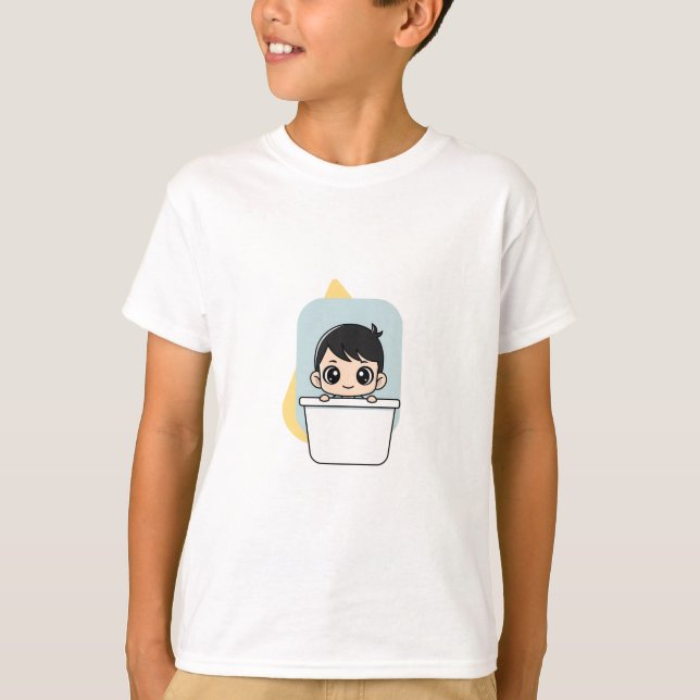 Camiseta Hora do Banho Menino Esconde-Esconde Crianças (Frente)