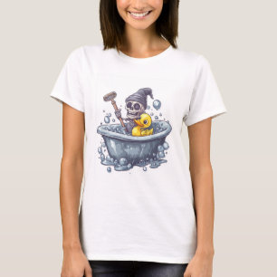 Camiseta Hora do Banho Ossos � Caveira Divertida na Banheir
