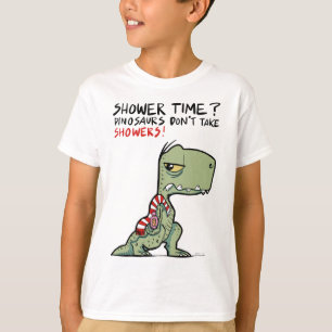 Camiseta Hora do chá? Cartoon T-Rex Dinossaur Encantado
