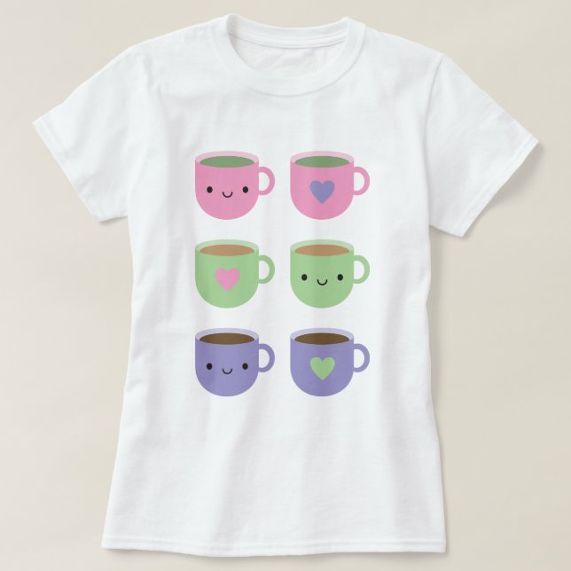 Camiseta Hora do chá - Copa Kawaii de chá (Frente do Design)