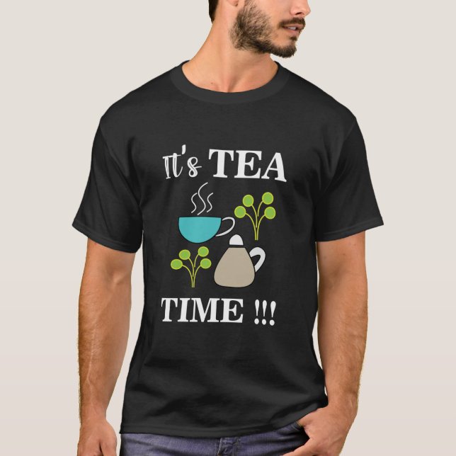 Camiseta Hora do Chá Xícara de Chá Bule Amante de Chá (Frente)