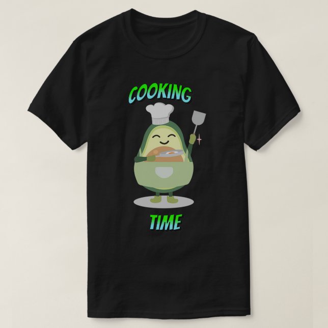 Camiseta hora do cozinhar do abacate (Frente do Design)