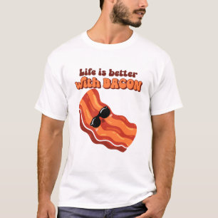 Camiseta Hora do cozinheiro: A vida é melhor com bacon