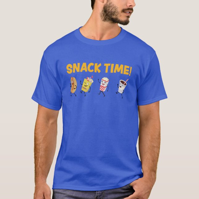 Camiseta Hora do lanche! Pipoca-doce-retrô (Frente)