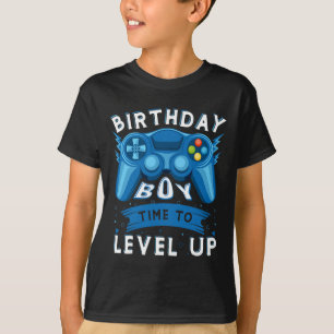 Camiseta Hora do Menino Subir de Level Jogo de Vídeo Aniver