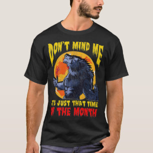 Camiseta Hora do Mês do Lobisomem Engraçado