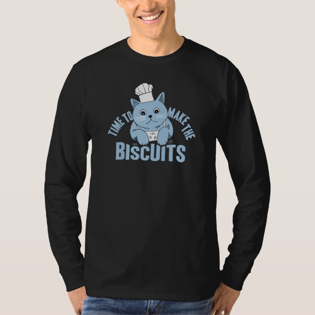 Camiseta Hora do padeiro do gato para fazer os biscoitos (Frente)