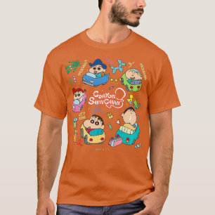 Camiseta Hora do Partido Crayon Shin-chan Kasukabe boeitai