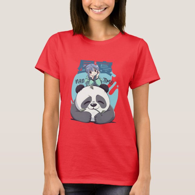 Camiseta Hora do Sono da Menina de Animação Kawaii (Frente)