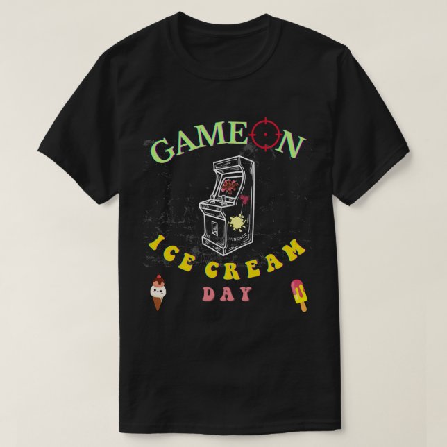 Camiseta HORA DO sorvete: VÍDEO JOGO COLOCA T-Shirt (Frente do Design)