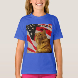 Camiseta Hora é Meow Pumpkin para Presidente Flag