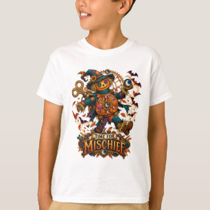 Camiseta Hora para Travessuras: Espantalho Mecânico