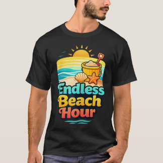 Camiseta Hora Sem Fim na Praia Verão Tropical