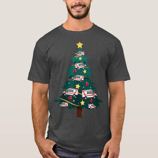 Camiseta Horário de Natal EMT paramédico EMS Primeiro (Frente)