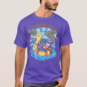Camiseta Horário de Verão da Praia Engraçada Skeleton Duck 