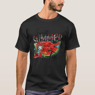 Camiseta Horário de Verão Doce Fruta Tropal Melancia Homens