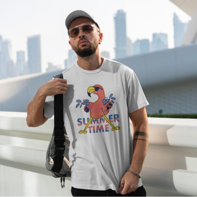 Camiseta Horário de Verão Flamingo Doodle (Criador carregado)