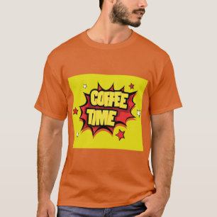 Camiseta Horário do Café com Placa de Animação