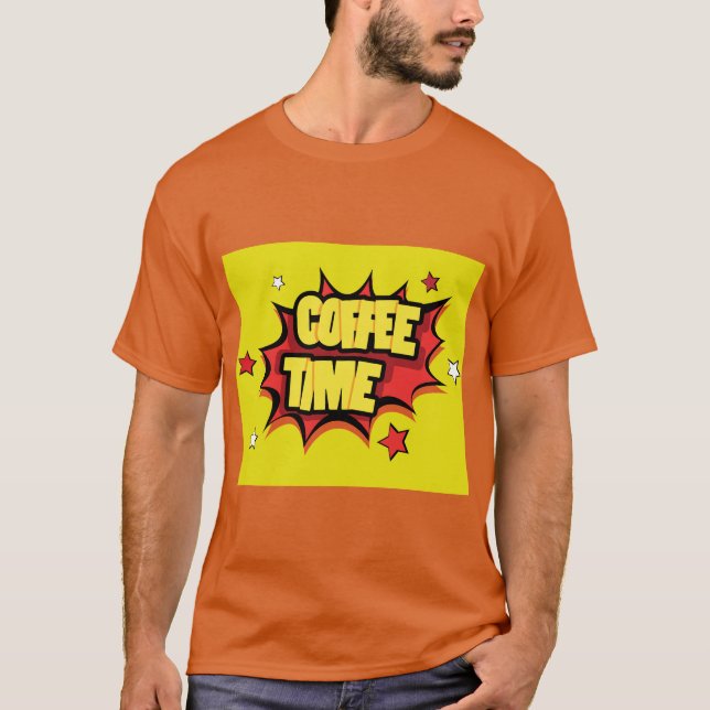 Camiseta Horário do Café com Placa de Animação (Frente)