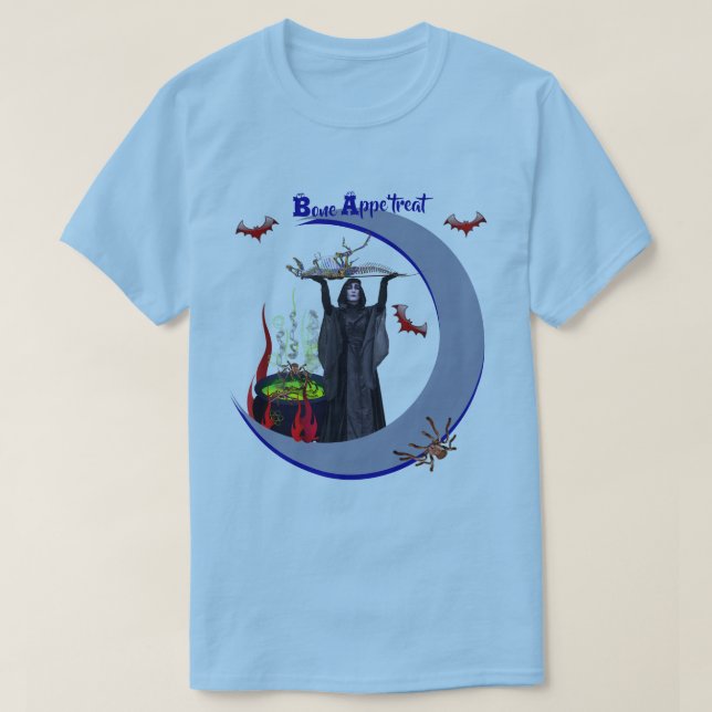 Camiseta Horário Mais Assustador Azul, Unisex Halloween (Frente do Design)
