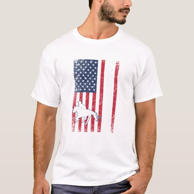 Camiseta Horas Ancoradas do Sinalizador Americano Equestre  (Frente)