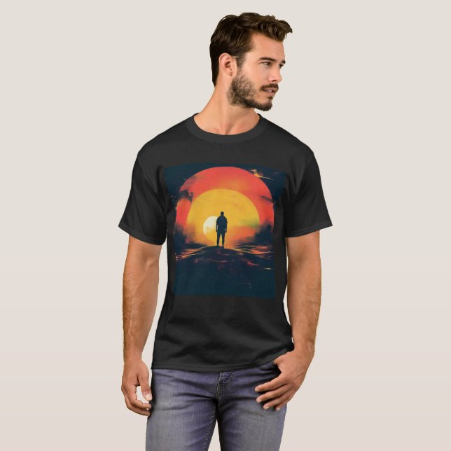 Camiseta Horizon Glow T Shirt Com Uma Pequena Cotação (Frente Completa)