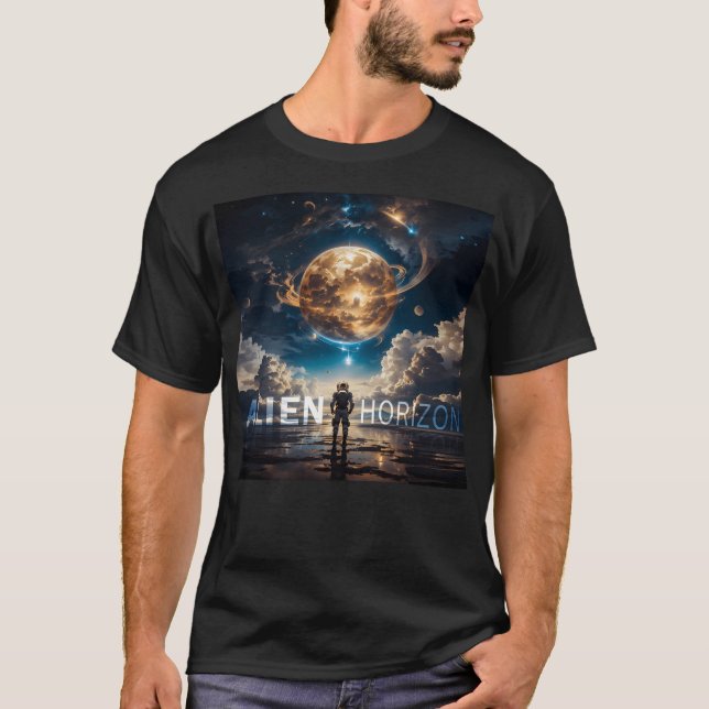 Camiseta Horizonte alienígena - Teto do Astronauta Cósmico (Frente)