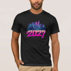 Camiseta Horizonte Cibernético 2027 Grafite Neon
