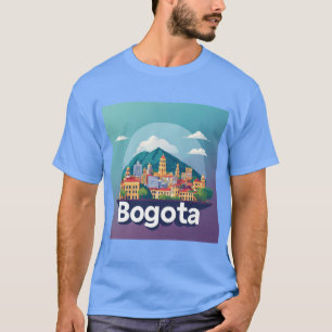 Camiseta Horizonte colorido da cidade de Bogotá