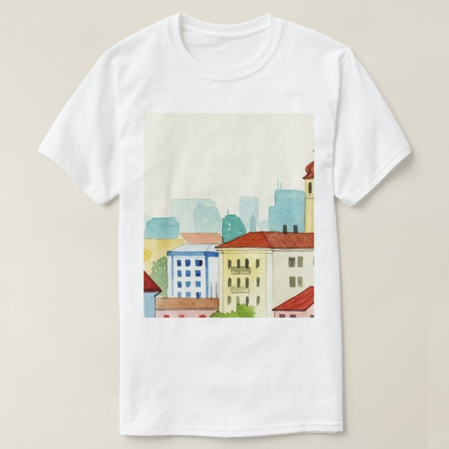 Camiseta Horizonte da cidade (Frente do Design)