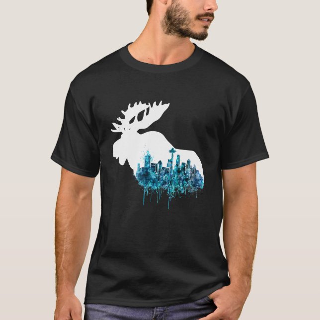 Camiseta Horizonte da Cidade de Seattle Downtown Wa Orgulho (Frente)