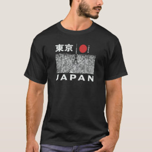 Camiseta Horizonte da Cidade do Tóquio Japão Torre de Tóqui