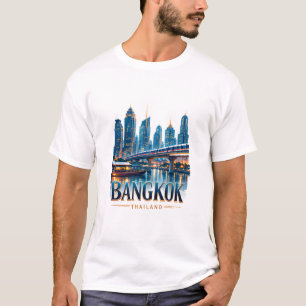 Camiseta Horizonte de Banguecoque Tailândia Lembrança de Vi