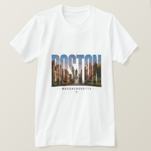 Camiseta 💙 Horizonte de Boston Estilo de Cidade Moderna 💙