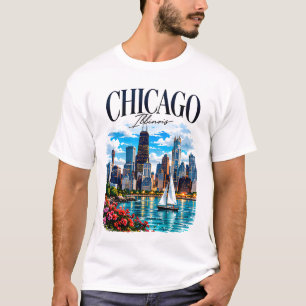 Camiseta Horizonte de Chicago à Beira do Lago