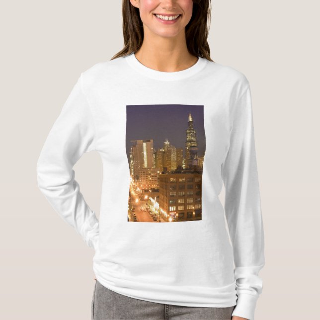 Camiseta Horizonte de Chicago, Illinois, a partir do West L (Frente)
