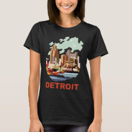 Camiseta Horizonte de Detroit Rio, Industrial Retro, Viagem
