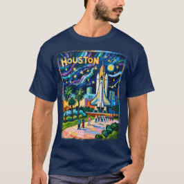 Camiseta Horizonte de Houston Centro Espacial Foguete Van G