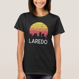Camiseta Horizonte de Laredo Texas Retrô Edifícios Urbanos 