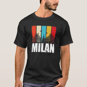 Camiseta Horizonte de Milão Retro Itália Do Norte Itália Mi