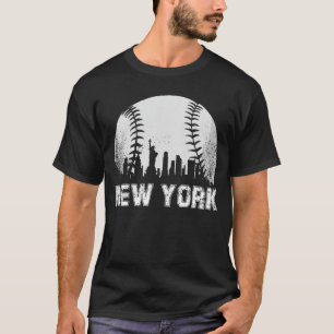 Camiseta Horizonte de Nova York Amante de Beisebol engraçad
